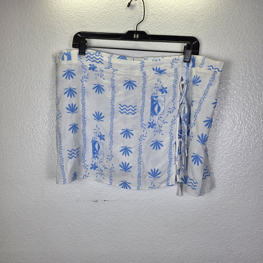 Wild Fable Women's Skirt/Shorts White Floral Linen Size XL